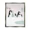 Stupell Industries Warm Winter Wishes Snowy Penguins Framed Floater Canvas Wall Art
